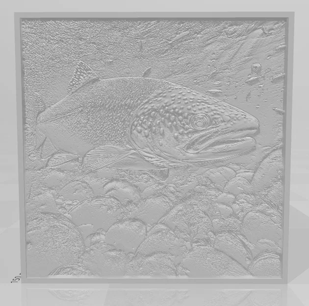 Đèn chao "Cá Hồi & Cá Trout" in litho - Image 3