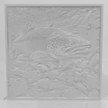 Đèn chao "Cá Hồi & Cá Trout" in litho - Thumbnail 3