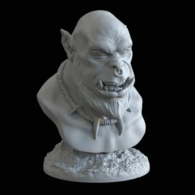 Tượng Bán Thân Orc In Không Cần Support