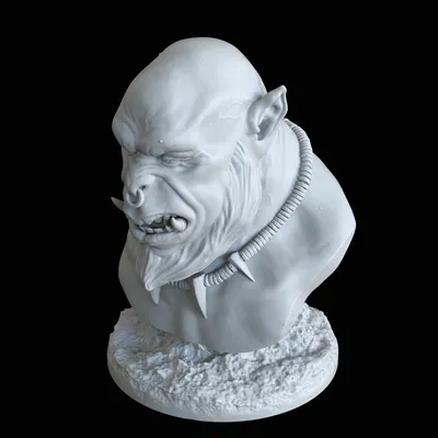 Tượng Bán Thân Orc In Không Cần Support