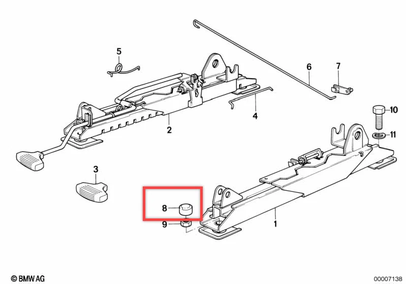 Nắp Chụp Ốc Trượt Ghế Trước Bmw E30 (Đời Đầu/Cuối) - Image 3