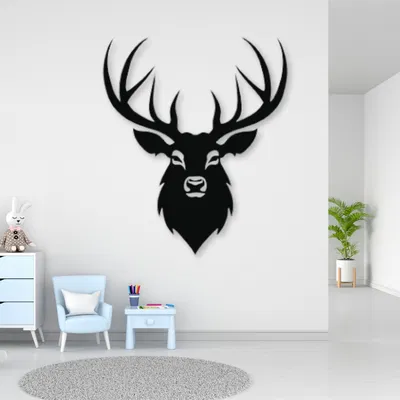 Tranh Gỗ Nai 2D Treo Tường