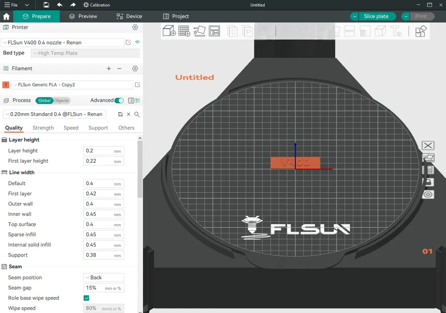 Cập Nhật - Profile OrcaSlicer cho FLSUN V400 - Image 1