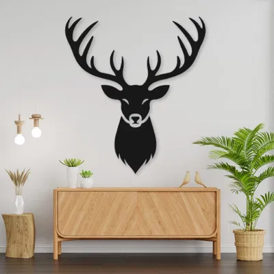 Trang Trí Tường Hình Hươu 2D 2