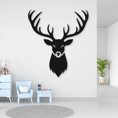 Trang Trí Tường Hình Hươu 2D 2