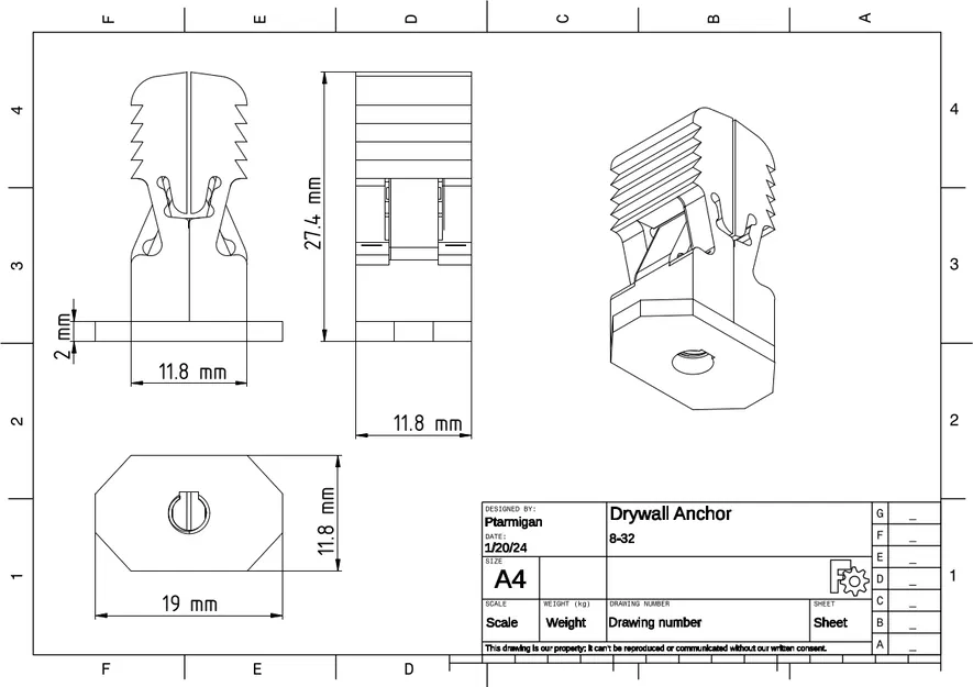 Nở Nhựa Treo Tường (Drywall Anchor) - Image 2