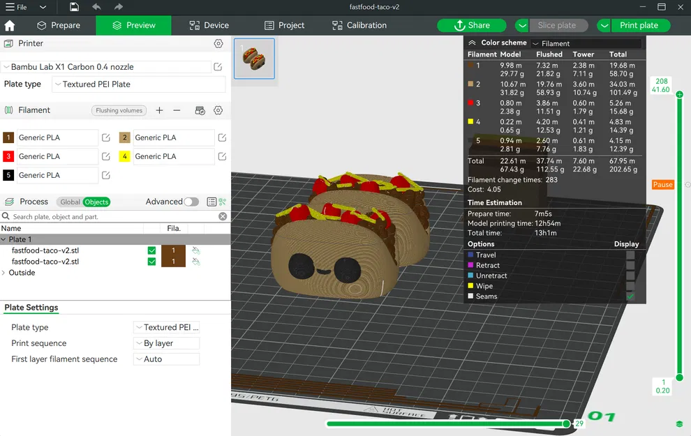 Đồ ăn nhanh kawaii - Taco v1 - Image 2