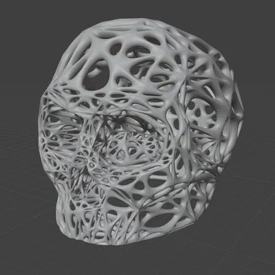 Mẫu Đầu Lâu Voronoi Phong Cách Low Poly