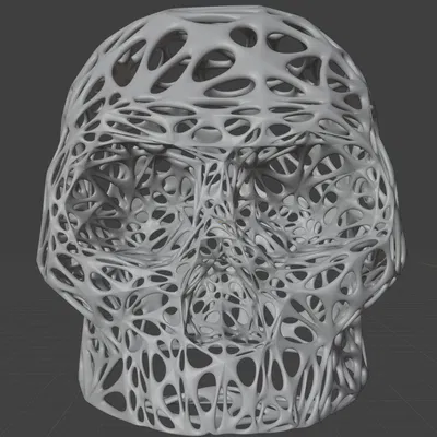 Mẫu Đầu Lâu Voronoi Phong Cách Low Poly