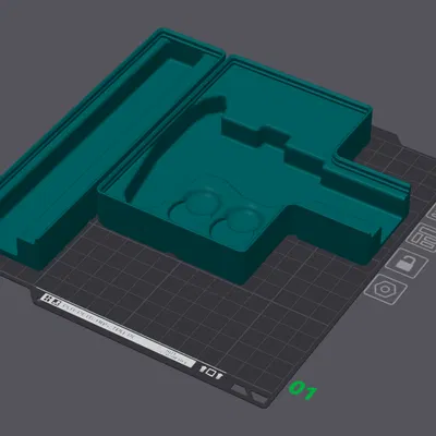 Hộp Đựng Kìm Kẹp Thước Adoric Gridfinity - Bản Phẳng, Hộp Không Chữ Nhật