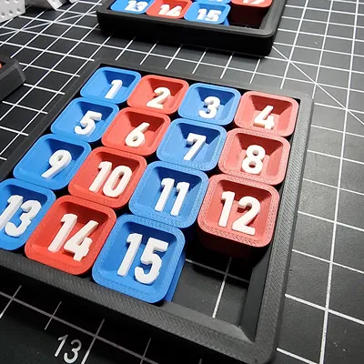 Bộ Xếp Hình Trượt 15 Số In Tại Chỗ - Bản In Đa Màu