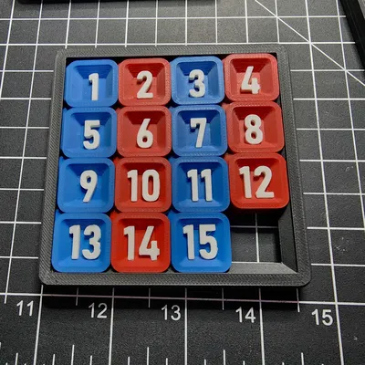 Bộ Xếp Hình Trượt 15 Số In Tại Chỗ - Bản In Đa Màu