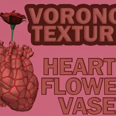 Chậu Hoa Hình Trái Tim Họa Tiết Voronoi