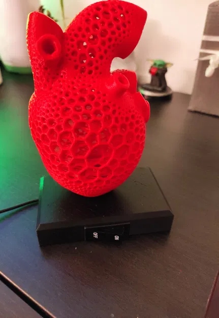 Đèn Ngủ LED Hình Trái Tim Giải Phẫu Họa Tiết Voronoi - Image 3