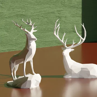 Con Nai - Phong Cách Low Poly (Trang Trí)