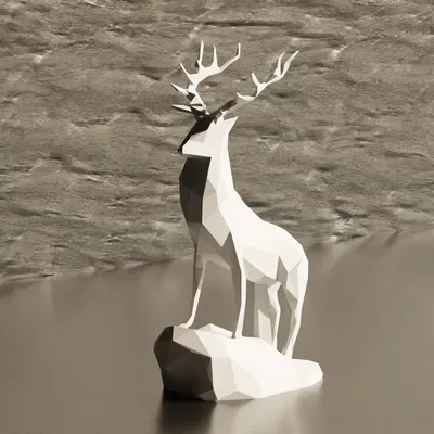 Con Nai - Phong Cách Low Poly (Trang Trí)