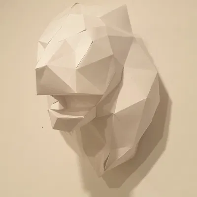 Đầu Sư Tử Gấp Gọn Phong Cách Low Poly