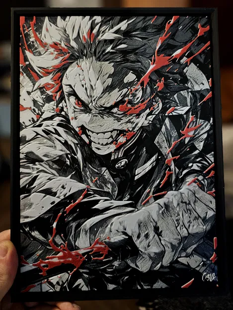 Tanjiro Kamado - Thợ Săn Quỷ (HueForge) Mô Hình 3D - Image 1