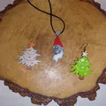 !COLORFUL! Ông Già Noel và cây thông Giáng Sinh - mặt dây chuyền hoặc bông tai - Thumbnail 1