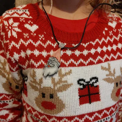 !COLORFUL! Ông Già Noel và cây thông Giáng Sinh - mặt dây chuyền hoặc bông tai