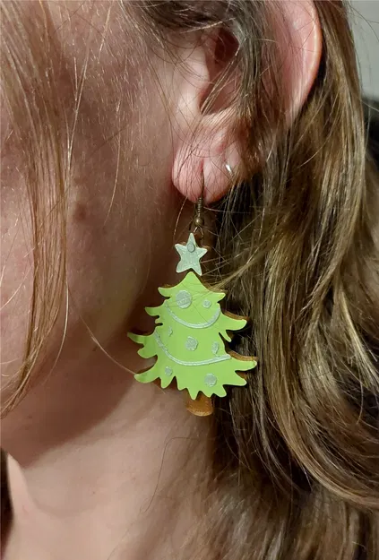 !COLORFUL! Ông Già Noel và cây thông Giáng Sinh - mặt dây chuyền hoặc bông tai - Image 5