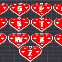 Bộ Chữ Cái Trái Tim Tình Yêu 2/2, Móc Khóa Valentine / Mặt Dây Chuyền