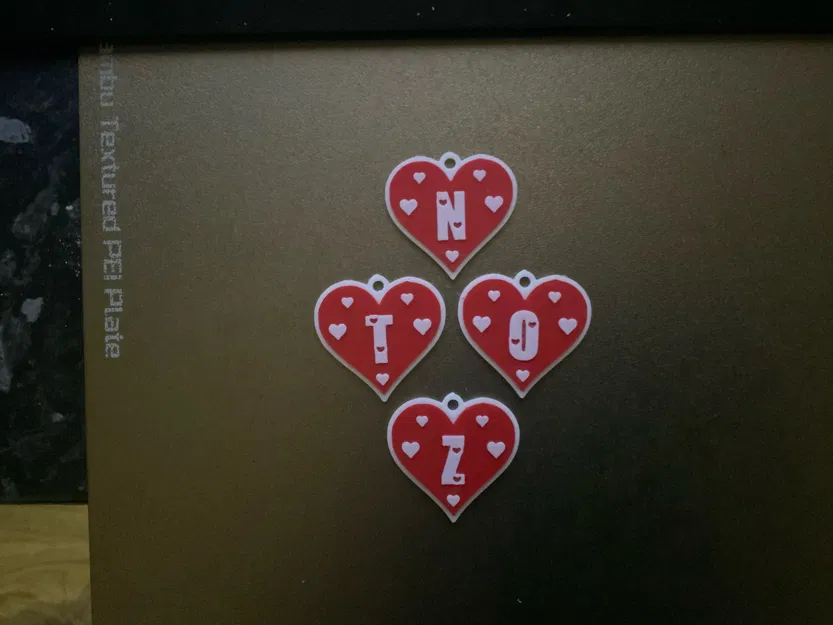 Bộ Chữ Cái Trái Tim Tình Yêu 2/2, Móc Khóa Valentine / Mặt Dây Chuyền - Image 2