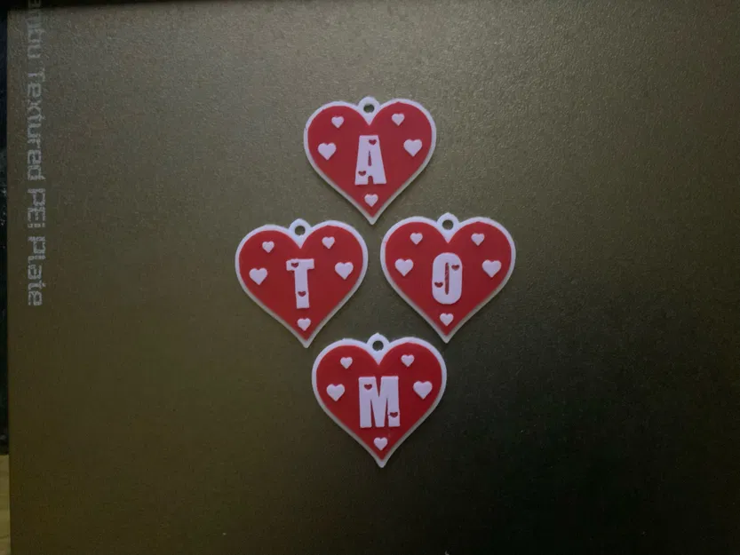 Bộ Chữ Cái Trái Tim Tình Yêu 1/2 - Móc Khóa / Charm Dây Chuyền Valentine - Image 2