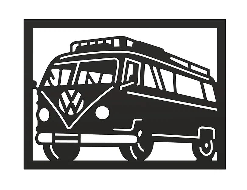 Mặt Dây Chuyền Xe Van Cắm Trại VW Bulli - Image 1