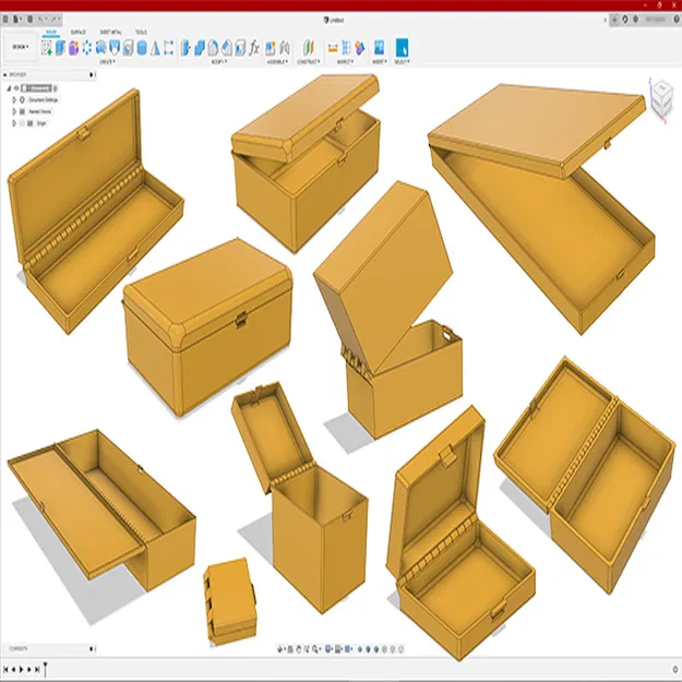 Hộp Tùy Chỉnh và In Được với Bản Lề & Khóa Cài - Image 1