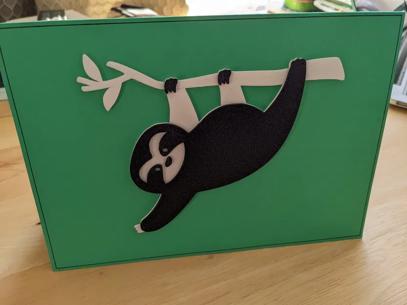 Mô hình con lười, làm thiệp hoặc nam châm - Image 1