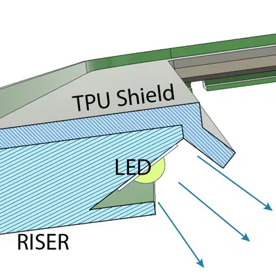 Giá Đỡ Kính Trên BambuLab 4 COB LED Remix Có Chắn Sáng