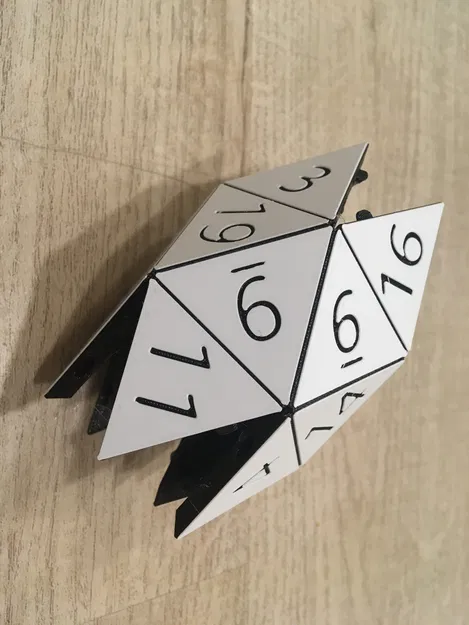 Xúc xắc D20 - gấp, lắp ráp bằng khớp nối - Image 3