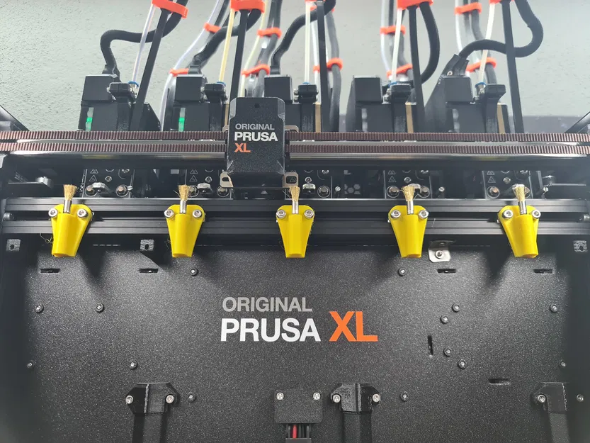 Prusa XL series: Bàn chải vệ sinh đầu phun (CẬP NHẬT: thêm bộ đánh dấu vị trí, 2 bộ hứng mảnh vụn được thiết kế lại) - Image 12