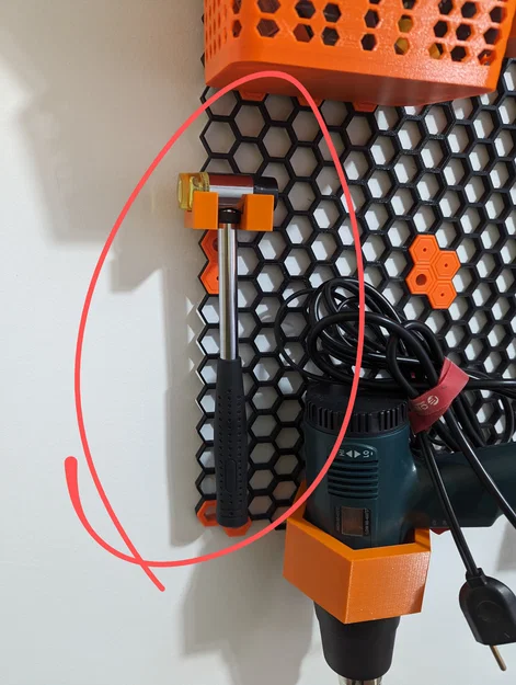 Giá đỡ búa - Tường lưu trữ tổ ong - Tệp STEP - Image 1