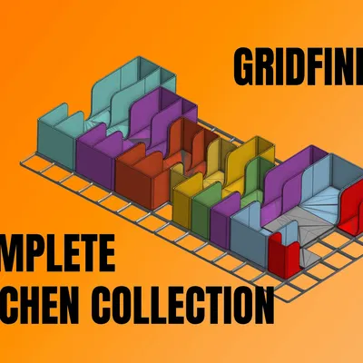 Bộ sưu tập nhà bếp Gridfinity Hoàn chỉnh (Kèm các mảnh mở rộng dạng mô-đun)