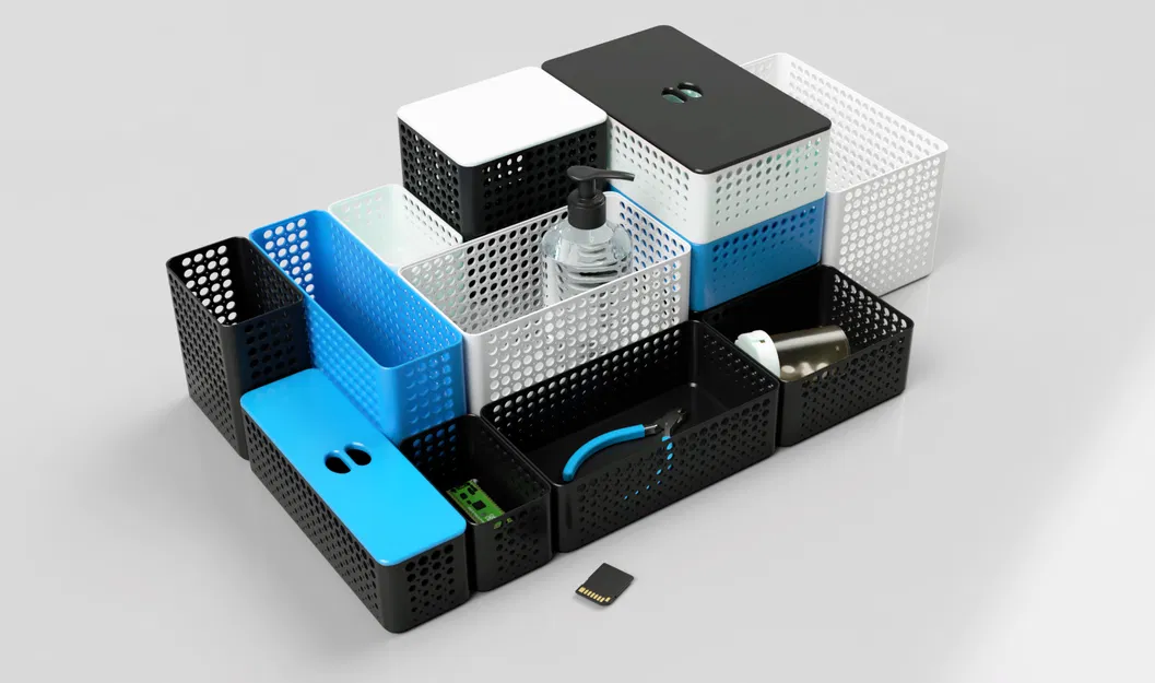 Hệ Thống Giỏ Đựng Có Thể Xếp Chồng Kèm Nắp (Phiên Bản Tròn) - Image 1