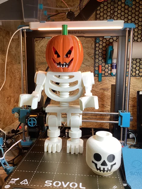 Đầu Bí Ngô Kiểu Lego cho Bộ Xương Kiểu Lego (Tỷ lệ 10:1) - Image 1