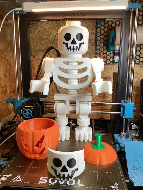 Đầu Bí Ngô Kiểu Lego cho Bộ Xương Kiểu Lego (Tỷ lệ 10:1) - Image 3