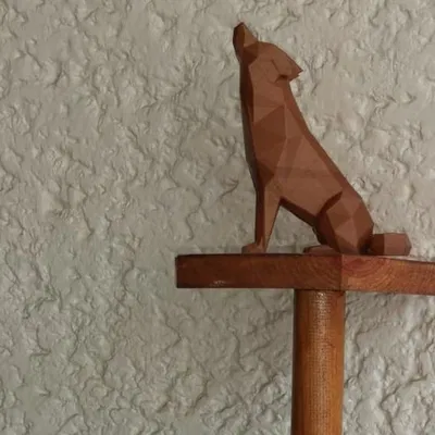 Sói Đội Kèn Phong Cách Low Poly Cho Hướng Đạo