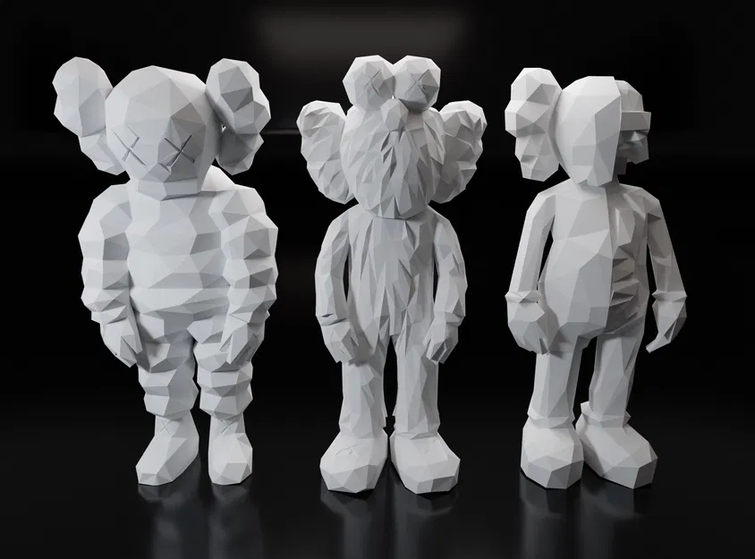 Mô Hình KAWS Phong Cách Low-Poly (XX) - Image 2