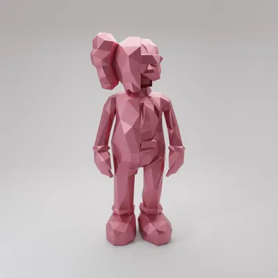 Mô Hình KAWS Phong Cách Low-Poly (XX)