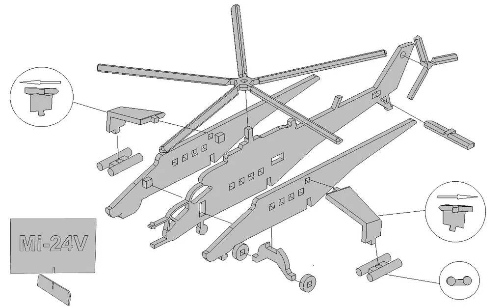 Mô Hình Kit Card Trực Thăng Mi-24V - Image 3