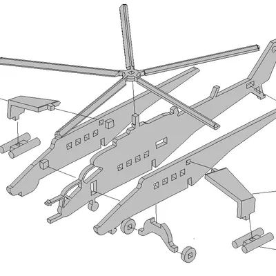 Mô Hình Kit Card Trực Thăng Mi-24V