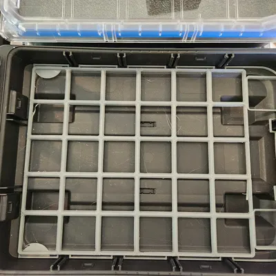 Tấm đế Gridfinity cho Hộp đựng đồ Hart Stack Half 254497 - Lưới 5x6 có bộ chuyển đổi cho ngăn cao 6u