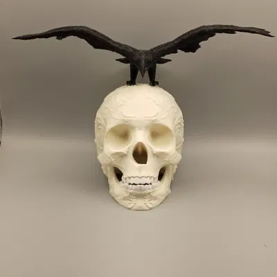 Đầu Lâu Trang Trí Kèm Quạ