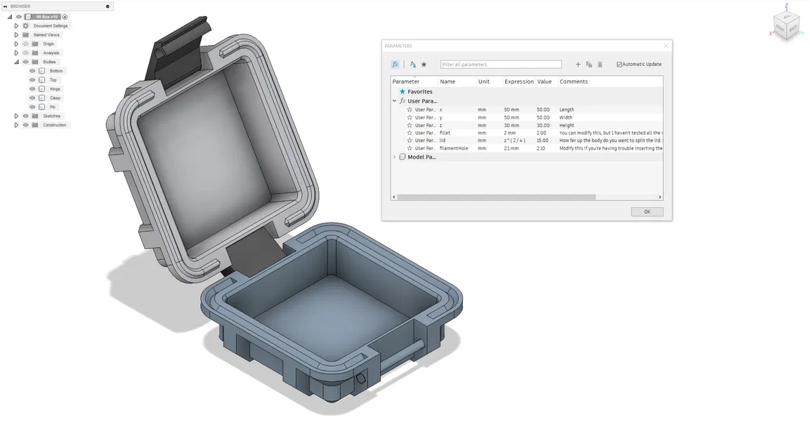 Hộp Parametric v2 (chốt đơn) - Image 1