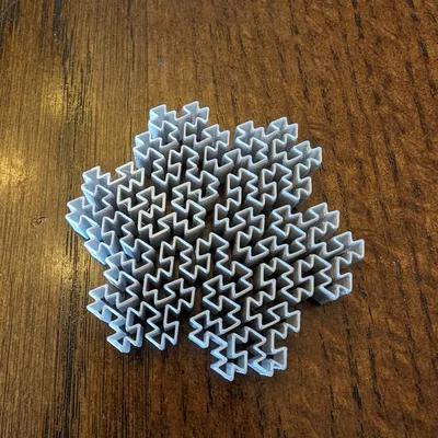 Mô hình Gosper fractal xoay nghịch (chế độ bình hoa)