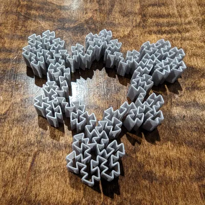 Mô hình Gosper fractal xoay nghịch (chế độ bình hoa)