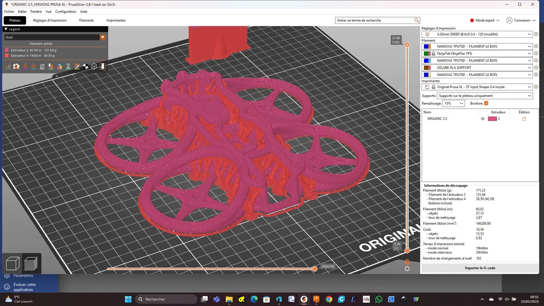 Khung drone CHASSIS ORGANIC 2.5 POUCES - Image 14